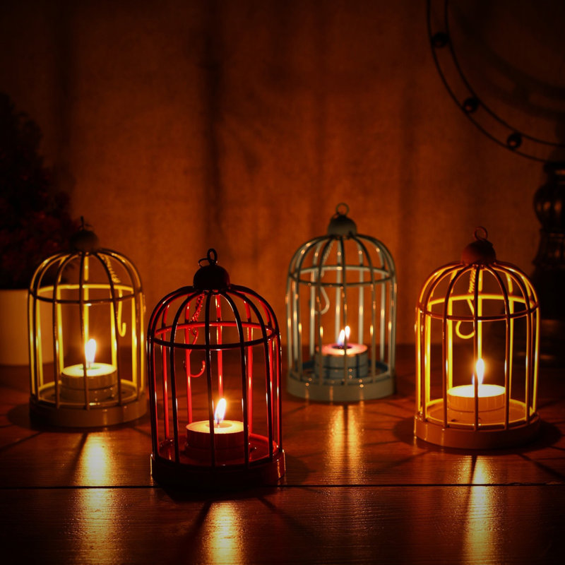 5'' H Metal Wall Tealight Holder with Candle Included