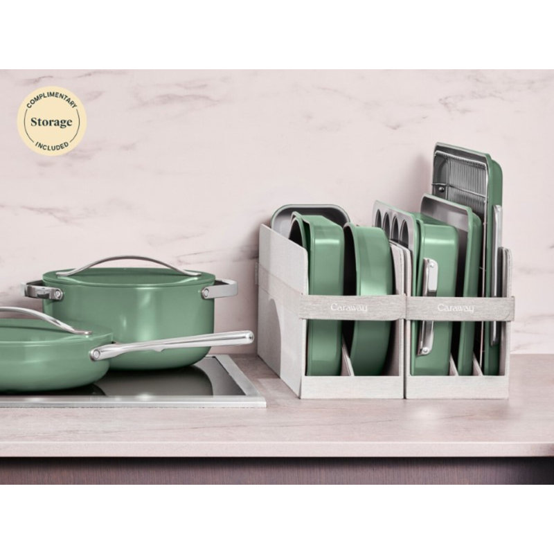 Caraway Ensemble de plats de cuisson en céramique antiadhésif 11 pièces, Sauge