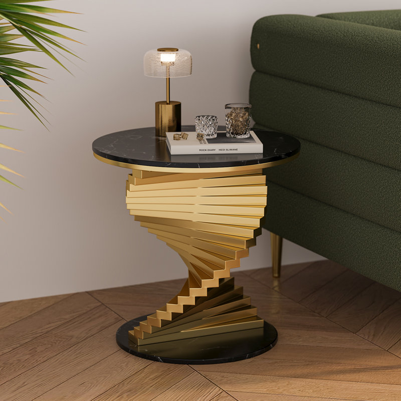 Benjen Pedestal End Table, Black