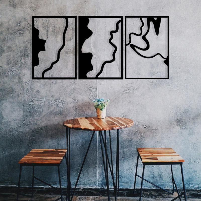 Stylish Decorative Metal Wall Accessory, Black, 47.2 x 21.5 inches | 100% Metal Construction with 0.05 inch Thickness | Perfect for Home Décor, Modern Aesthetic, and Unique Wall Art Feature