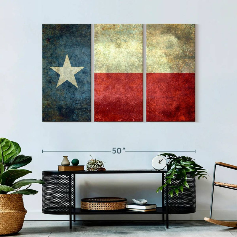 «Texas Texas Wall Art», reproduction d'art sur toile, H 32 po x l 50 po x P 1,25 po