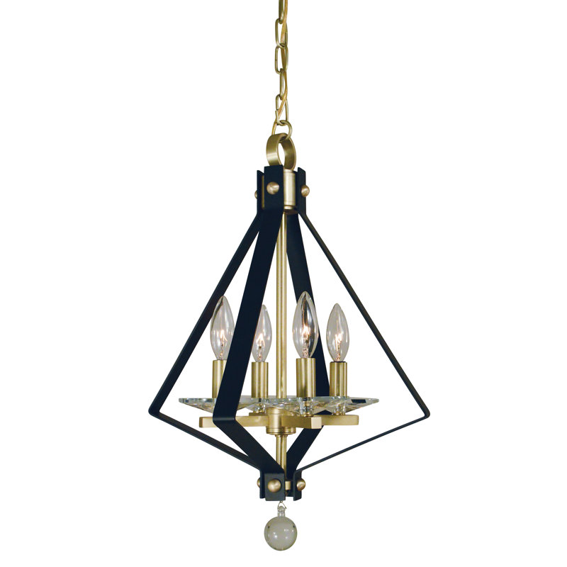 Camaiya 4 - Light Geometric Chandelier, Polished Nickel/Satin Pewter