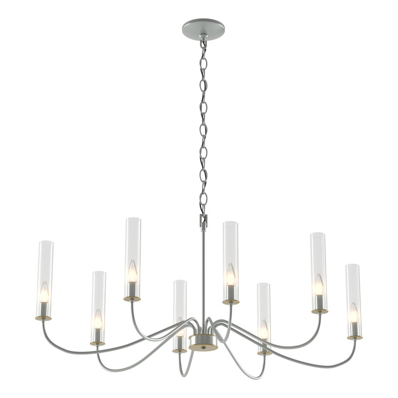 Lustre traditionnel / classique à 8 lumières de style bougie Grace, Platine rétro