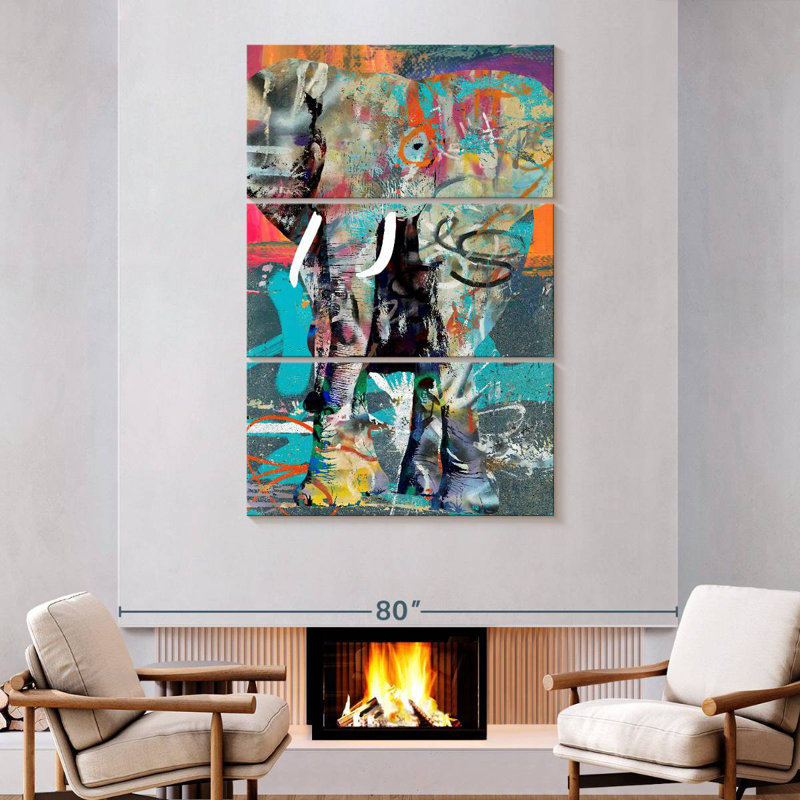 Brampt Elephant Graffiti, 74" H x 48" W