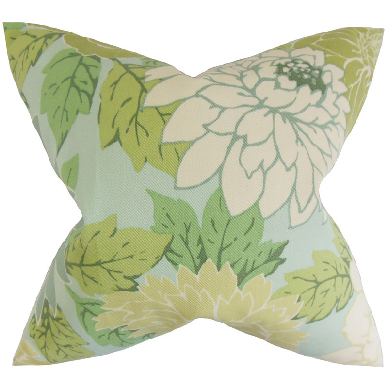 Floral Outdoor Reversible Throw Pillow, Seaside, 24" H x 24" W, Polyester/Polyfill
