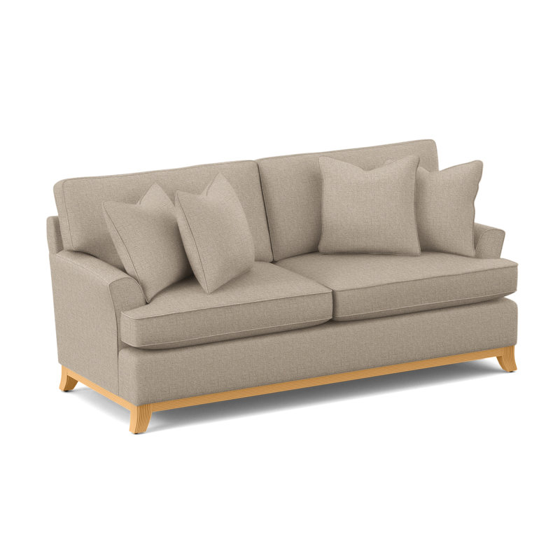 Oaks Way 84" Flared Arm Sofa with Reversible Cushions, Gel Memory Foam Mattress, Elite Ivory; 0321-91, Bisque Finish