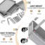 3 Tier Rolling Cart with Drawer & Lockable Wheels, Plastic Shelf Storage Organizer Cart-111378621-129000603