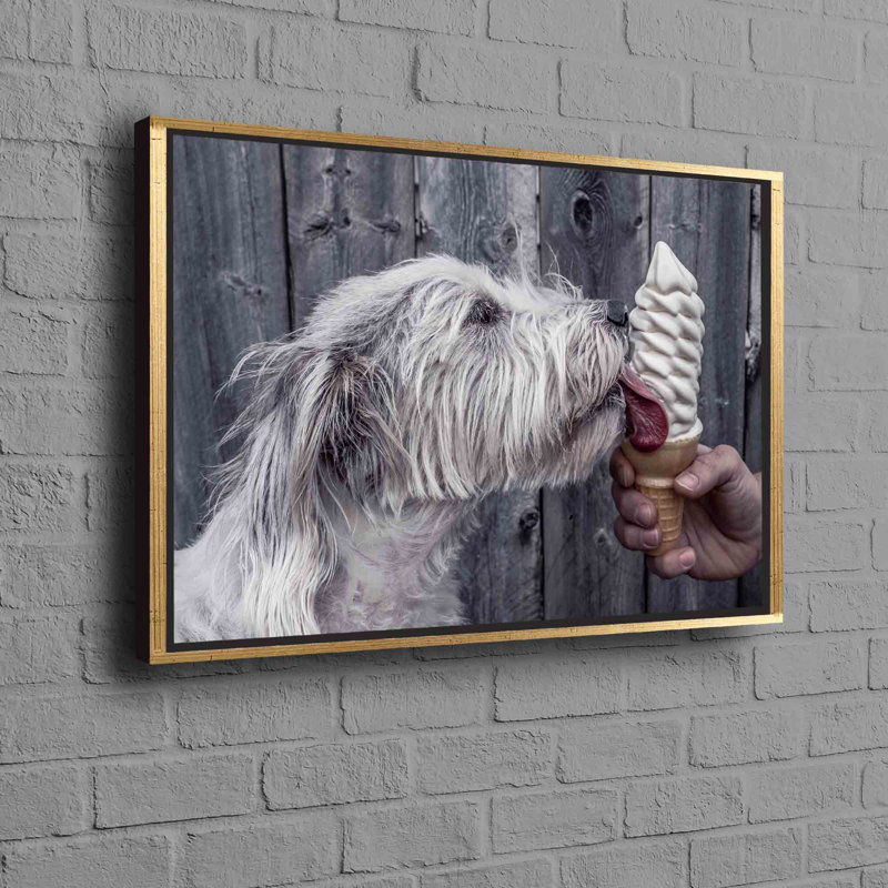 Print on Canvas, Gold, Floater Framed Print without Mat, 60 cm H x 90 cm W