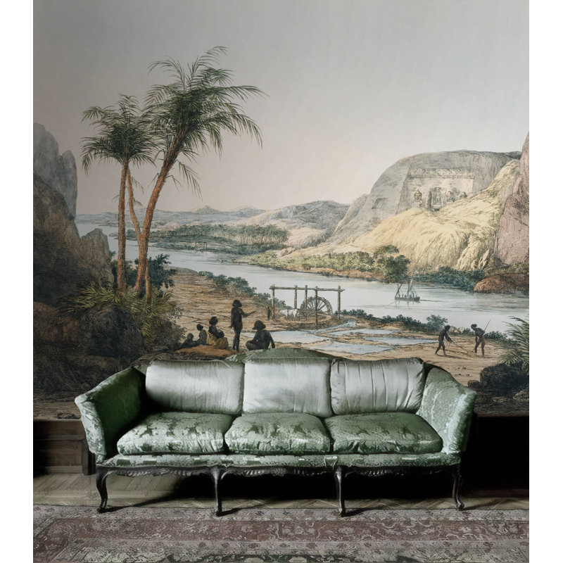 Papier peint amovible avec vue sur le lac, L 105,96 po x l 187 po
