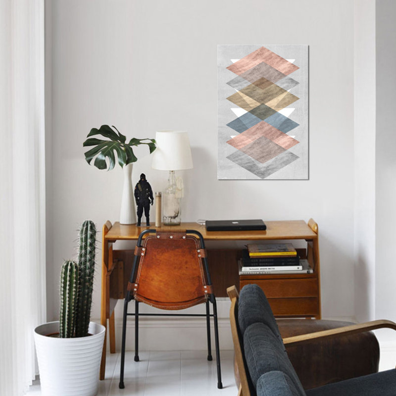 «Diamond Allign II», impression sur toile, H 12 po x l 8 po x P 0,75 po, Pas de tapis, Toile tendue