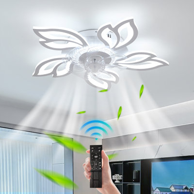 90cm Floral Ceiling Fan With LED Light & Remote – Quiet DC Motor, 6 Speeds