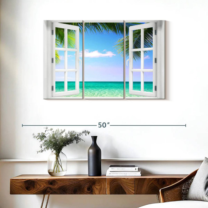 Fenêtre Gillard à la plage turquoise, H 24 po x l 38 po