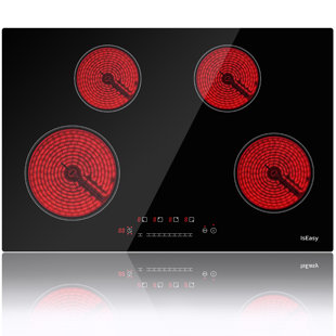  Electric Cooktop Ceramic Stove 4 Burners 30 inch Built-in  Countertop Burners Cooker Satin Glass in Black Touch Sensor  Control,Timer,Child Safety Lock,9 Power Levels,220-240V 7200W : Appliances