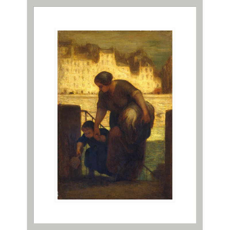 «The Laundress» par Honoré Daumier, impression giclée sur cadre, H 21,75 po x l 16,62 po
