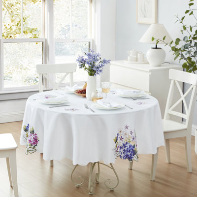 Oday Spring Hydrangea Floral Cutwork Tablecloth