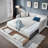 Braddon  Daybed With Trundle, Two Drawers , Side Pockets And Button Tufted Design-180729409