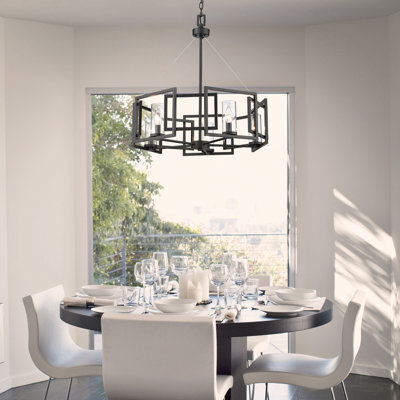 Newlin 5-Light Steel Dimmable Drum Chandelier 