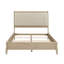 Mobilier de chambre à coucher moderne en bois brun clair avec tête de lit capitonnée moderne 1pc-1993404695