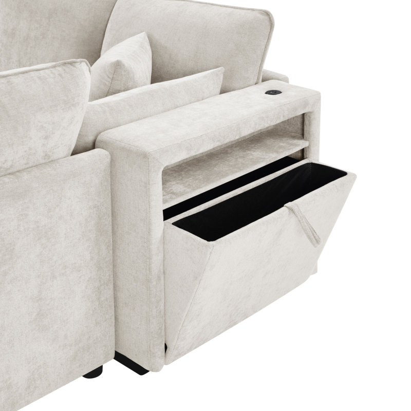 Canapé modulaire Modern, Beige, Beige Chenille