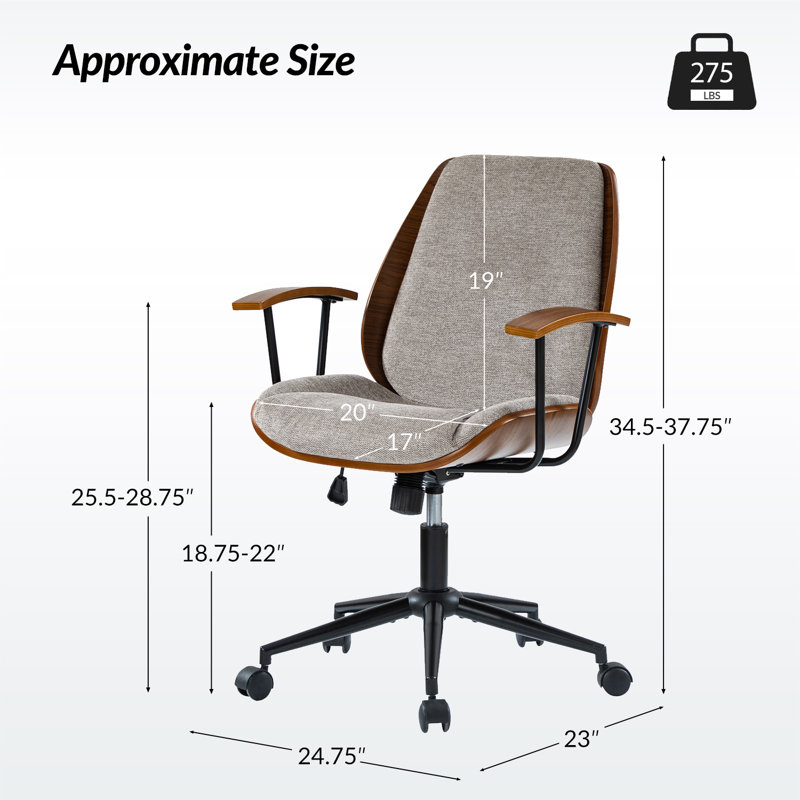 Chaise de bureau Oswina, Tanné