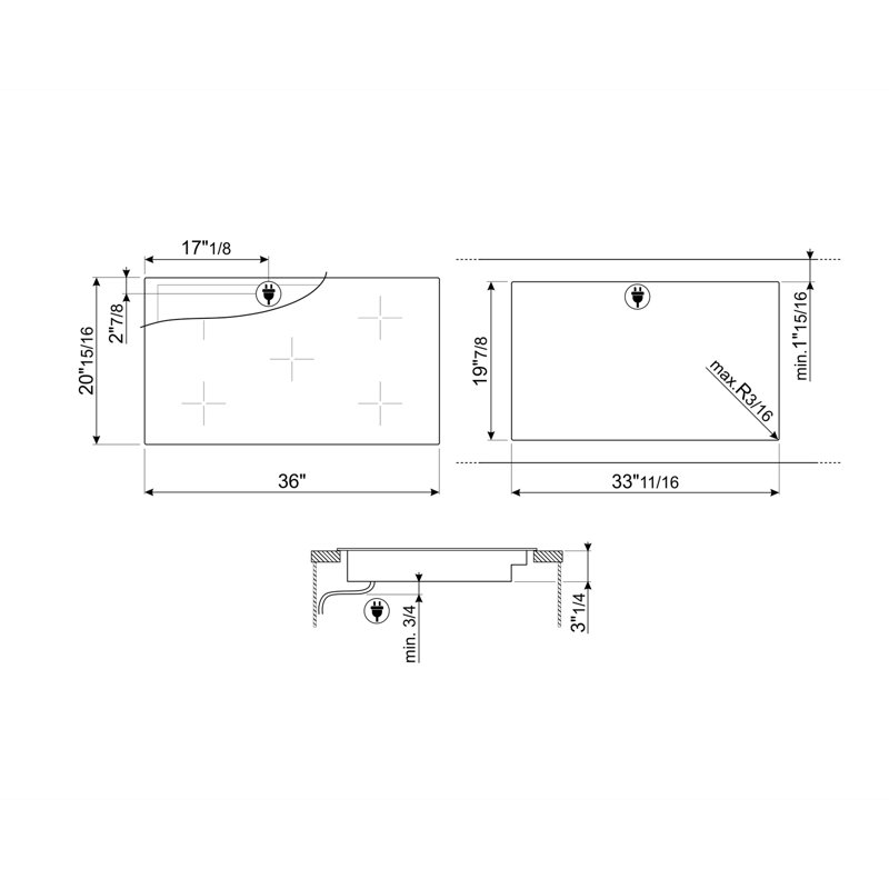 36" Electronic - Smeg Ceramic Cooktop