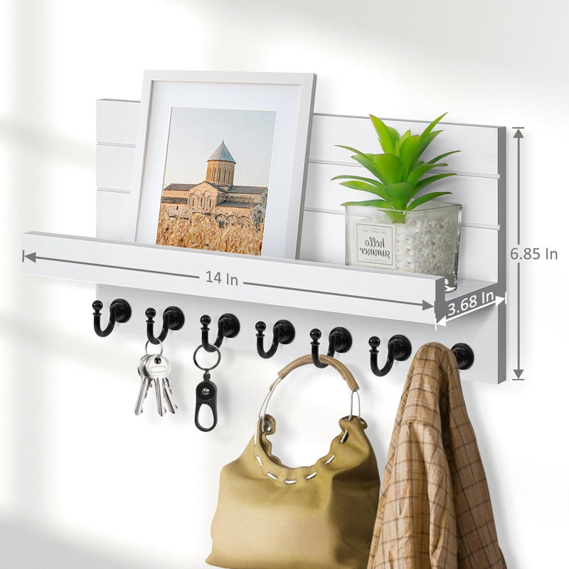 Adonna Wood Wall Organizer, White