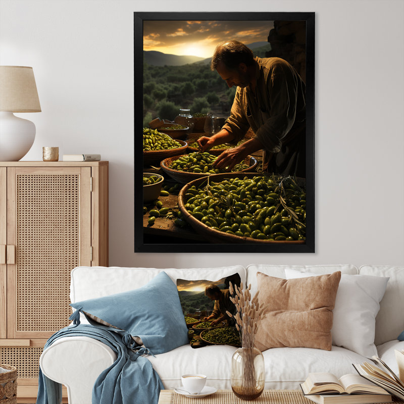 Espagne Espagne Olive Harvest II - impression, Cadre photo noir, H 32 po x l 24 po x P 1 po