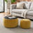 2-In-1Round Fabric Storage Ottoman - Footstool, Seat & End Table In One-86601318