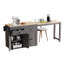 Îlot de cuisine avec table de salle à manger extensible, îlot de cuisine sur roulettes avec support à épices et 2 tiroirs, chariot de rangement de cuisine avec armoire à 4 portes