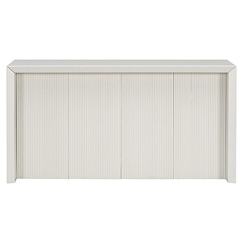 Console d'entrée simple en placage de bois d'acacia avec design ondulé, Beige