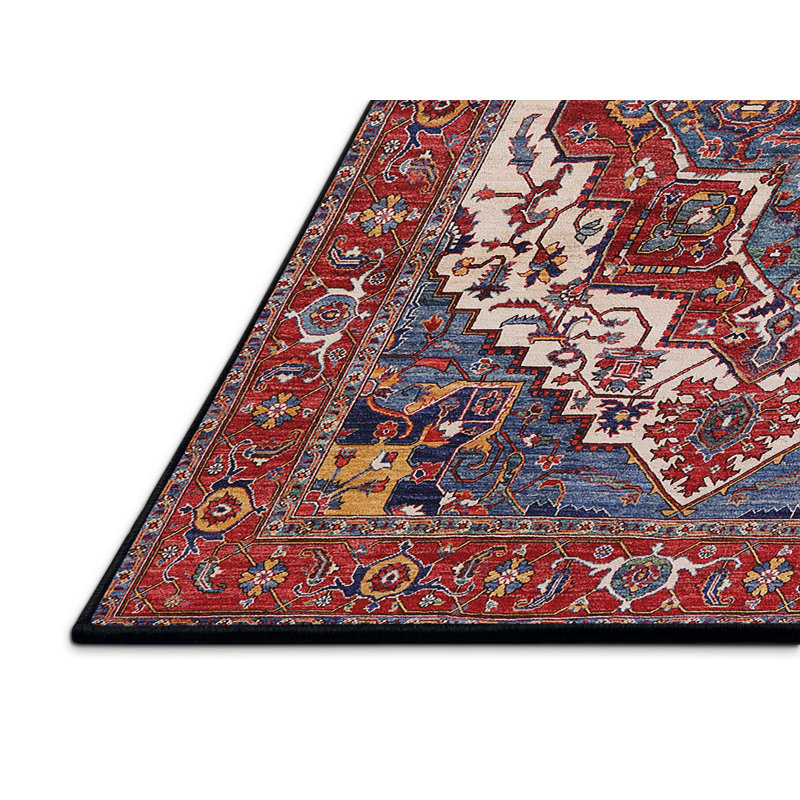 Tapis oriental bleu / rouge Foscot, Rectangle 6 pi x 9 pi