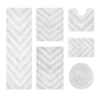 Ensemble de tapis pour salle de bain 6 pièces Annaclara Premium 100% coton 1990 GSM