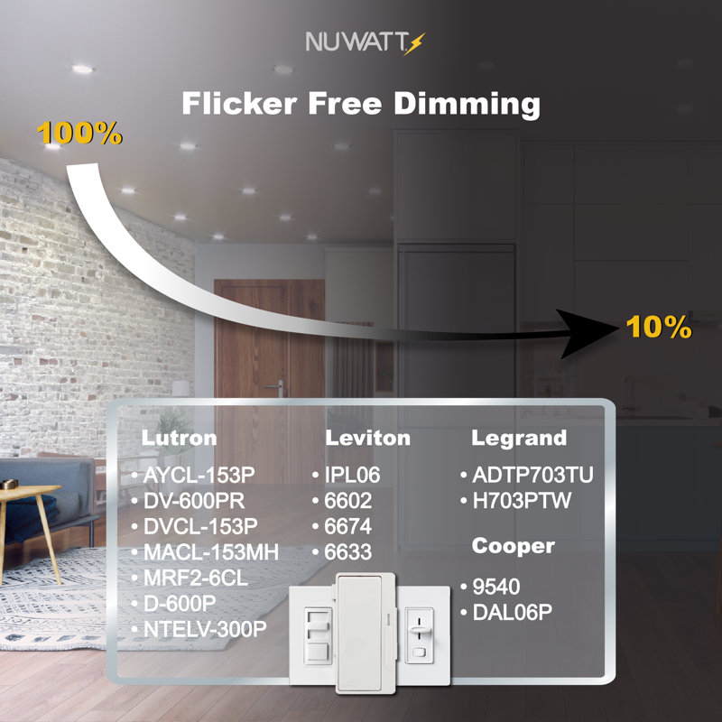 Black Aluminum 6-Inch LED Recessed Lighting Kit, 12-Pack