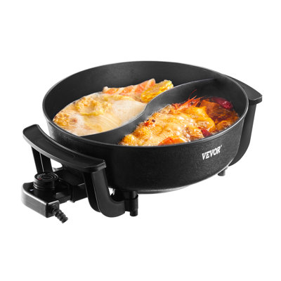 Electric Hot Pot 5 L Non-Stick Shabu-shabu Hot Pot with Divider for 6-10 People