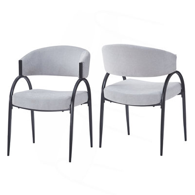 Upholstered Dining Chairs With Metal Legs (Set Of 2)