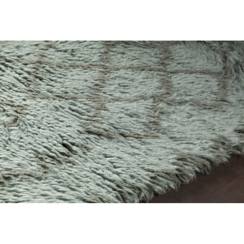 Jeri Hand Knotted Wool Geometric Area Rug, Rectangle 7'9" x 10'6"