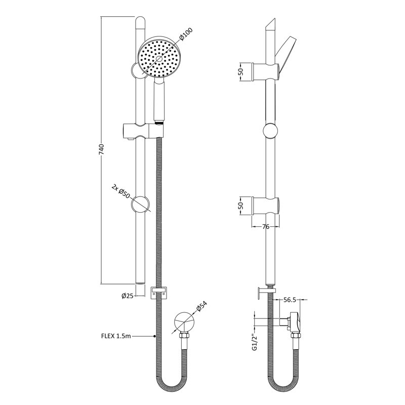 Slide Bar Shower Head