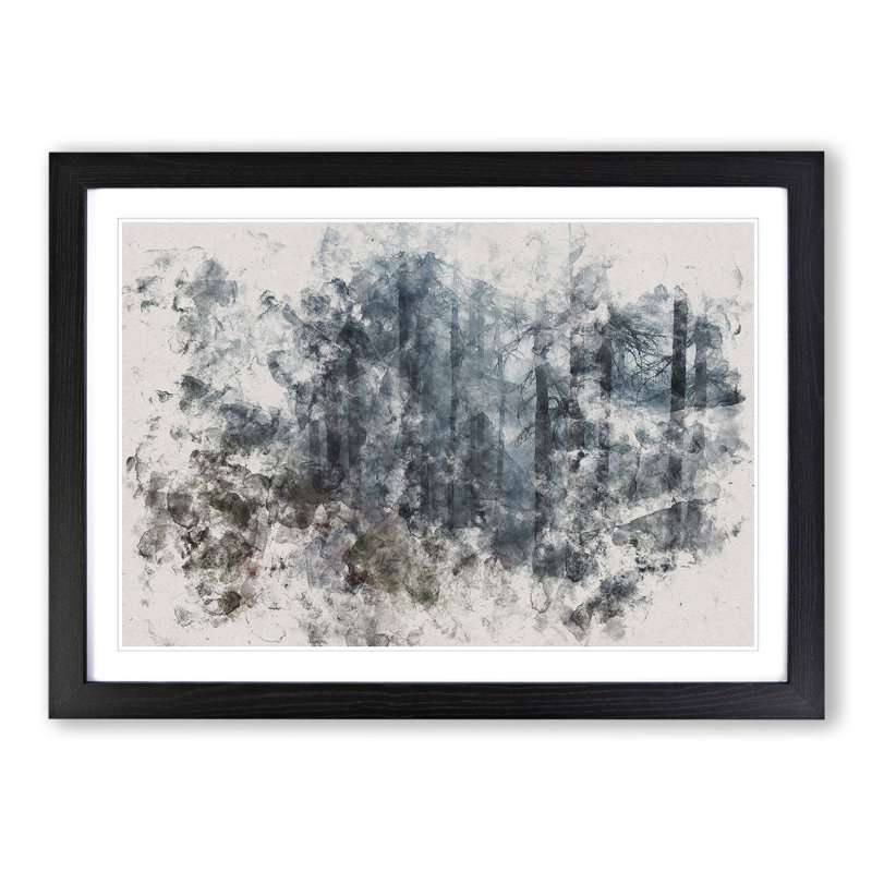 Forest Pathway - Picture Frame Painting, Black, 48cm H x 65cm W x 2cm D