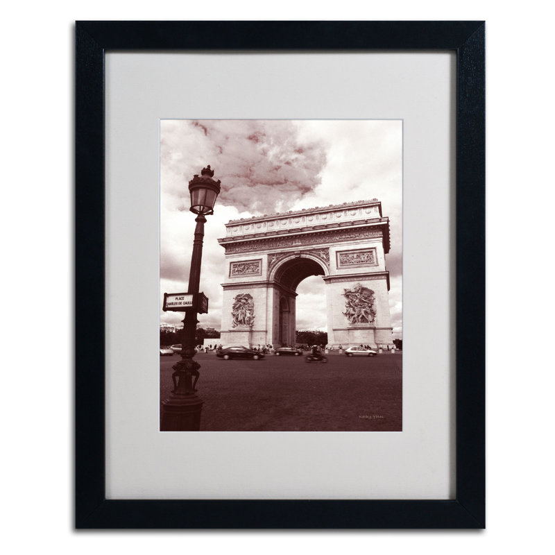 « arc de triomphe » par kathy yates, reproduction de photo encadrée, Noir, H 20 po x l 16 po x P 0,5 po