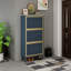 Range-chaussures 3 portes en métal / rotin, moderne - standard
