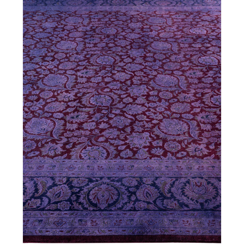 Overdyed Hand-Knotted Wool Modern-Contemporary Purple Area Rug 8' 3" x 10' 5"