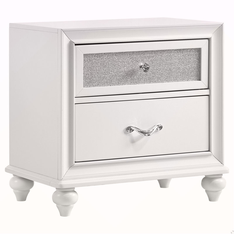 Table de chevet 2 tiroirs blanche