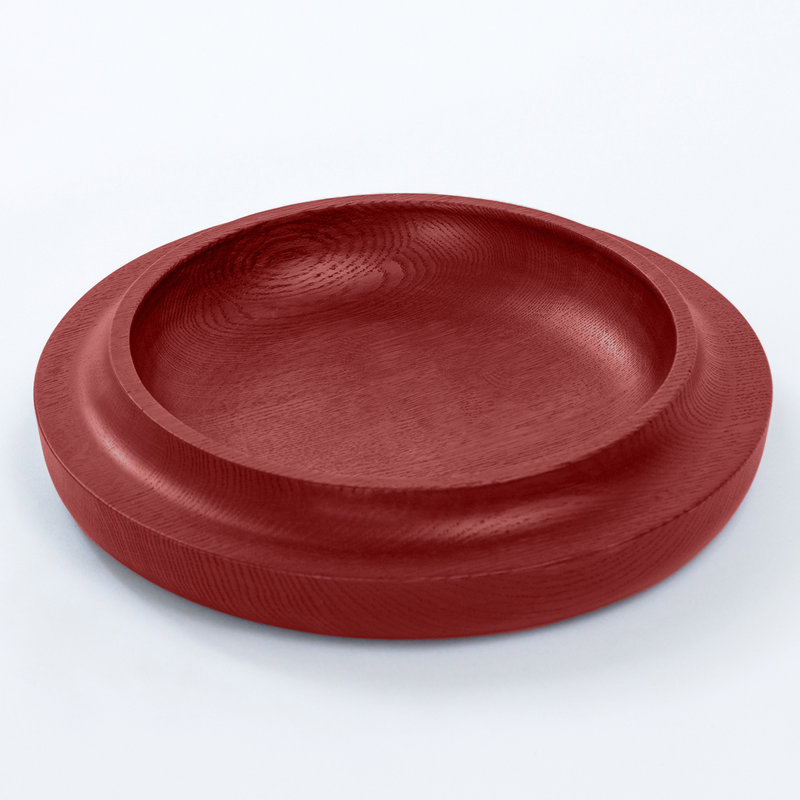 Waan Wood Fruit Bowl, 2.5" H x 14.25" W x 14.25" D, Japanese Red