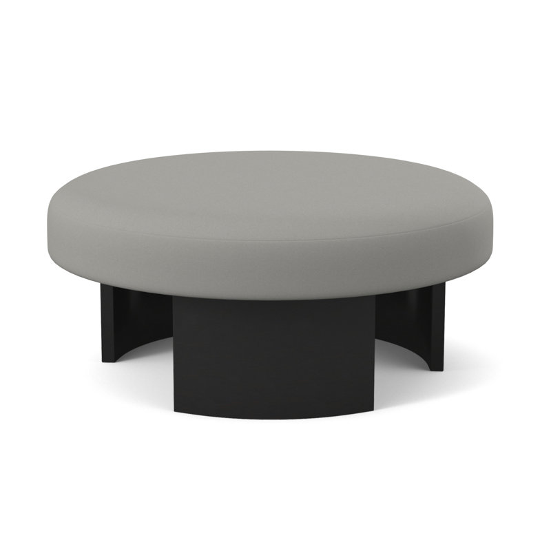 Eclipse Round Ottoman, Espresso, Fizz Ivory 100% Polyester