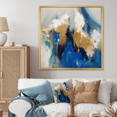 Ethereal sachant bleu royal et or - peinture abstraite, art mural, salon