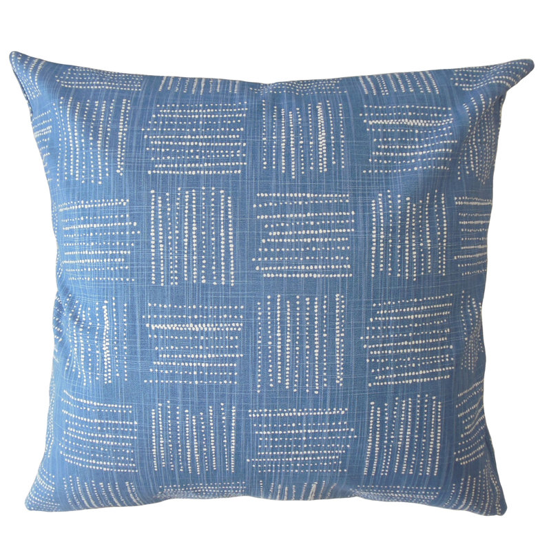 Coussin en coton Maceo, Bleu clair, 12 po x 18 po