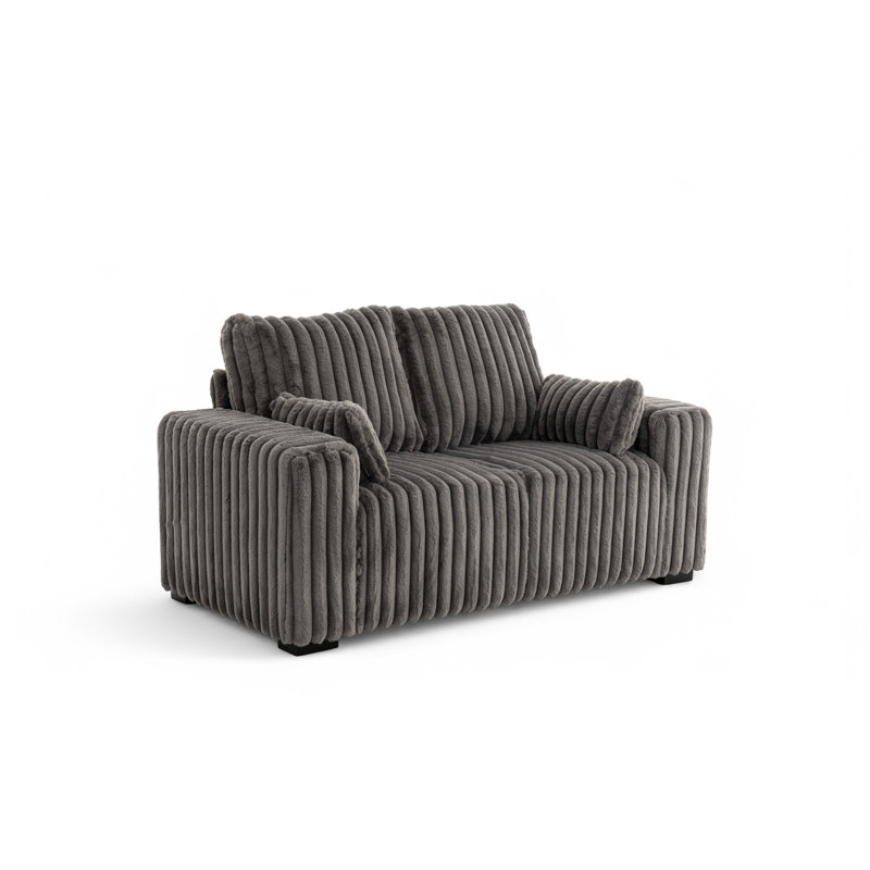 2 Seater Corduroy Sofa, Grey
