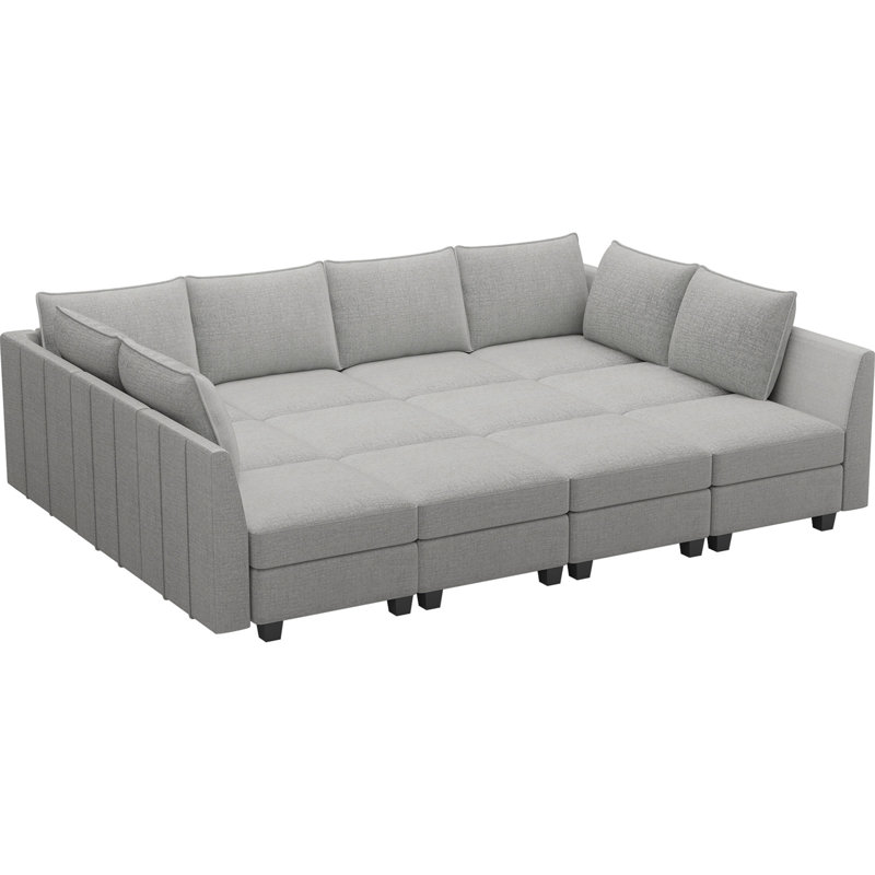 Uthyr Chenille Oversized King Sofa Bed Storage Sleeper Convertible U Shaped L Shaped Couch Modular Sectional Sofa With Detachable Washable Cushion