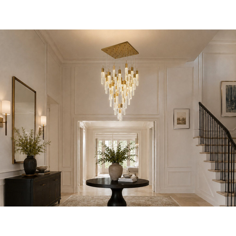 Modern 41 Light Hanging Crystal Flushed Chandelier