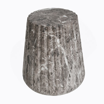 Outdoor Cleme Carved Side Table, Brown